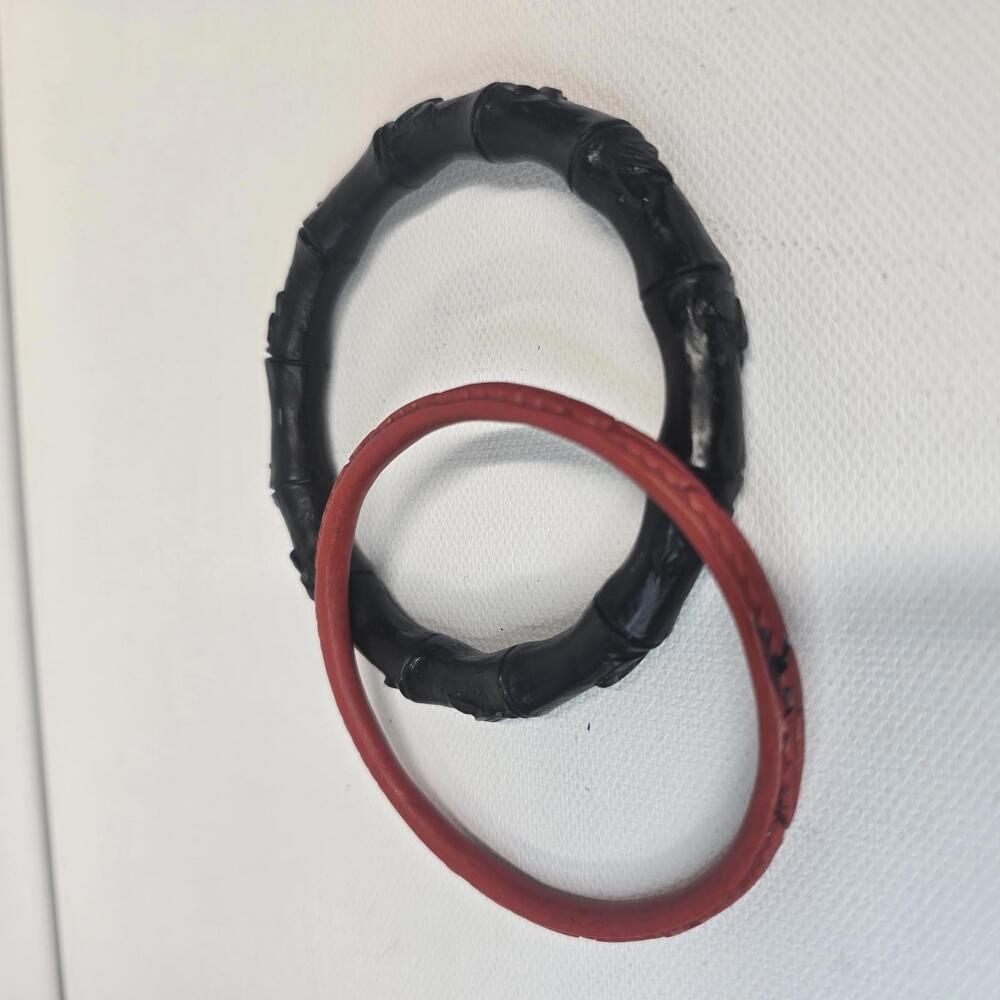 Vintage Set of Two Unique Handcrafted Bangles – Black and Red